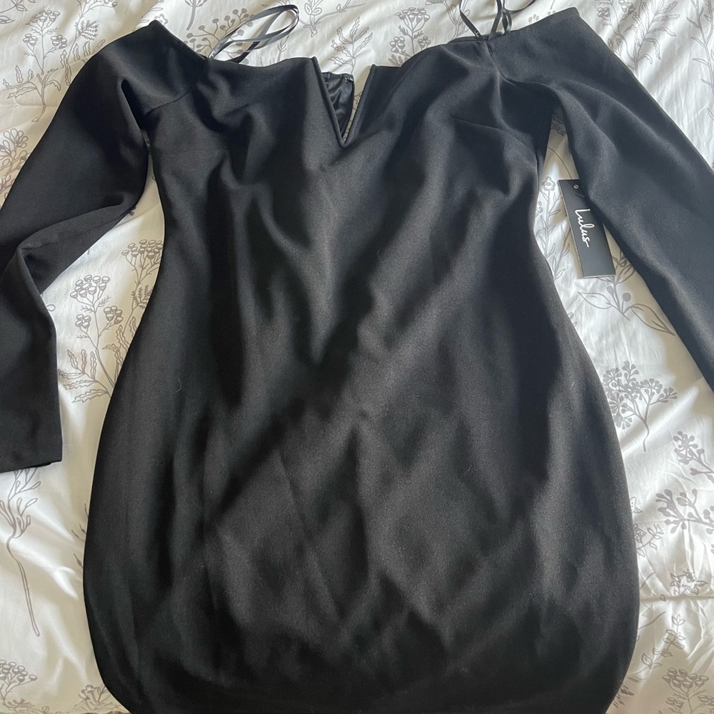 Lulus black off the shoulder dress
